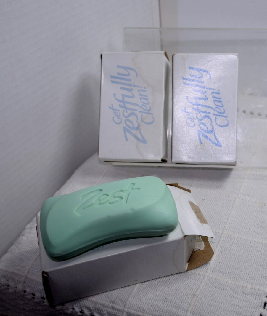 Zest vintage Bar soap in individual boxes one is opened others are sealed