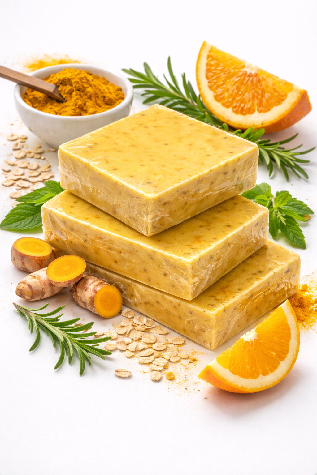 Turmeric Soap Bar with Goat Milk Handmade 3 Bars