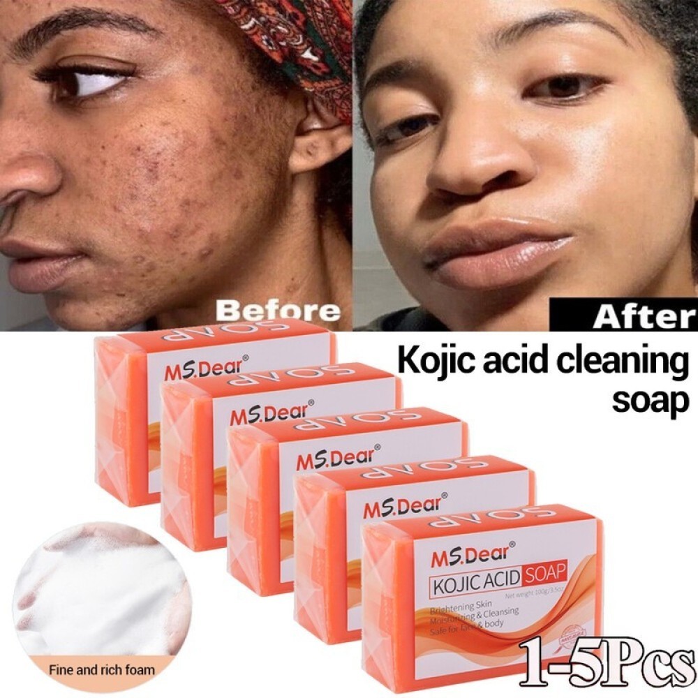 1-5X Kojic Acid Soap Dark Spot Whitening Turmeric Skin Bleaching Lightening 100G