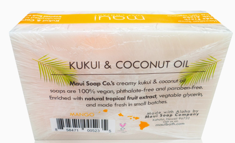 Maui Soap Co Mango Bar Soap with Kukui & Coconut Oil 6oz