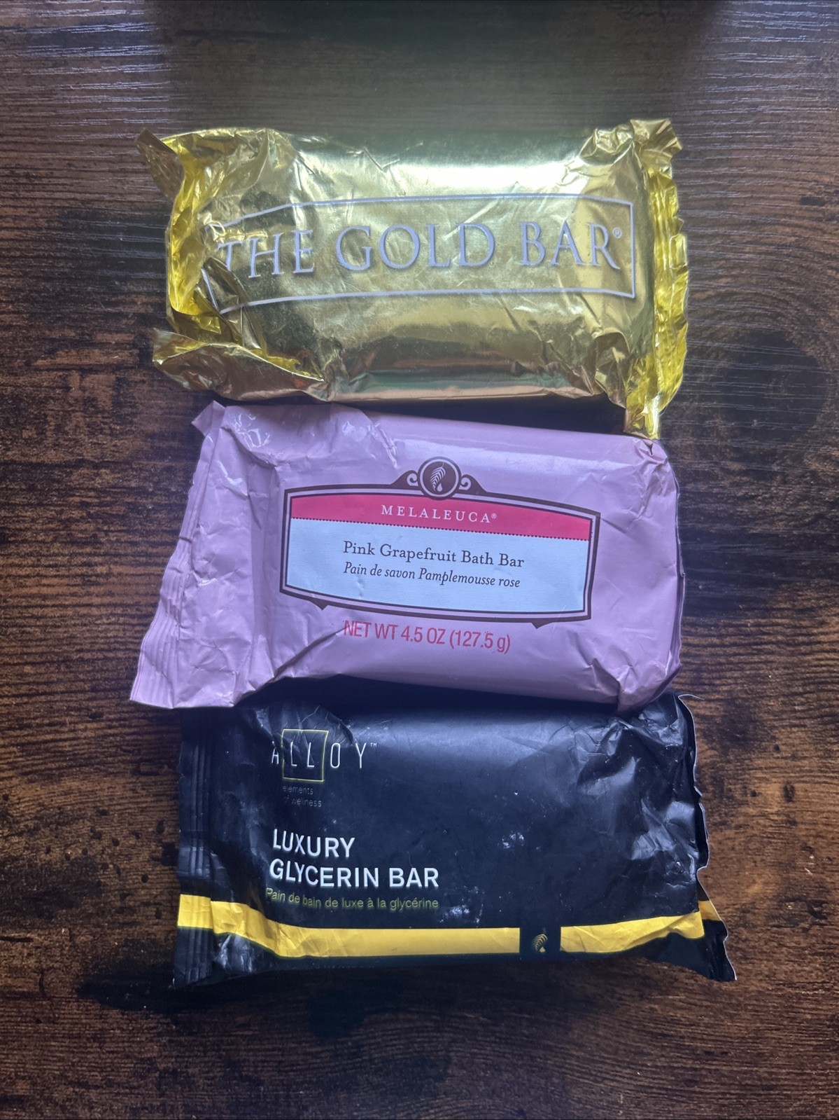 Lot of 3 ~Melaleuca ~The Gold Bar/Luxury Glycerin Bar/Pink Grapefruit Bar~4.5 oz