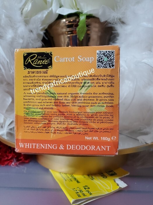 Madam RANEE Pure Carrot Soap. Whitening & Deodorant Soap. 160g X 1