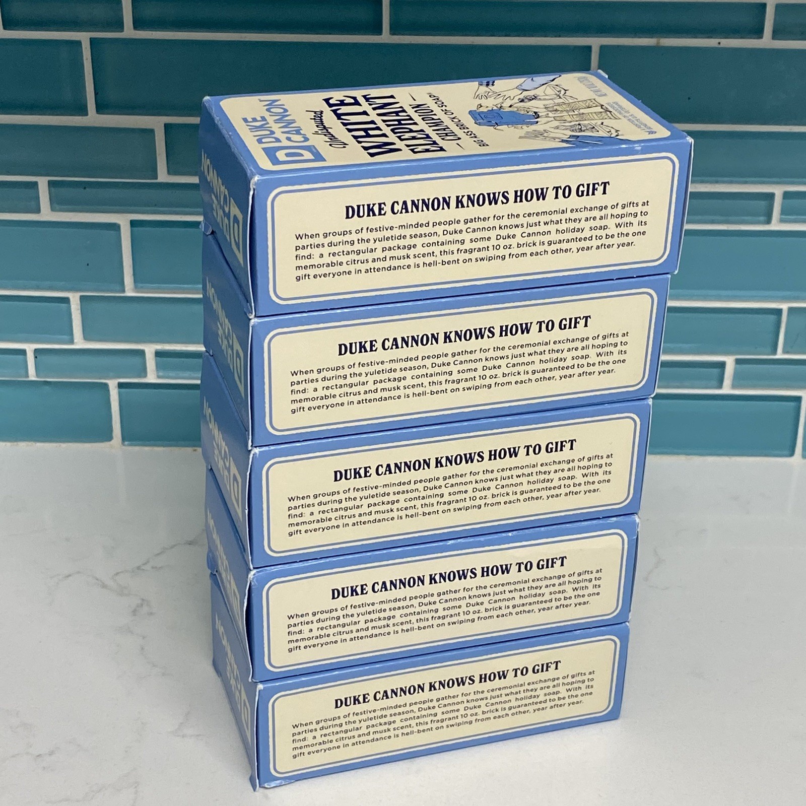 Lot Of 5 Duke Cannon White Elephant Champion Big Ass Brick of Soap 10oz