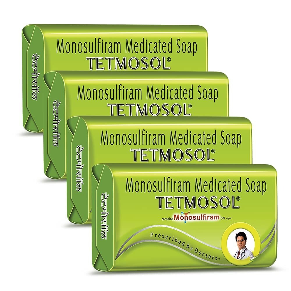 4 X Tetmosol Medicated Soap 100 gm fights skin infections, itching with lime