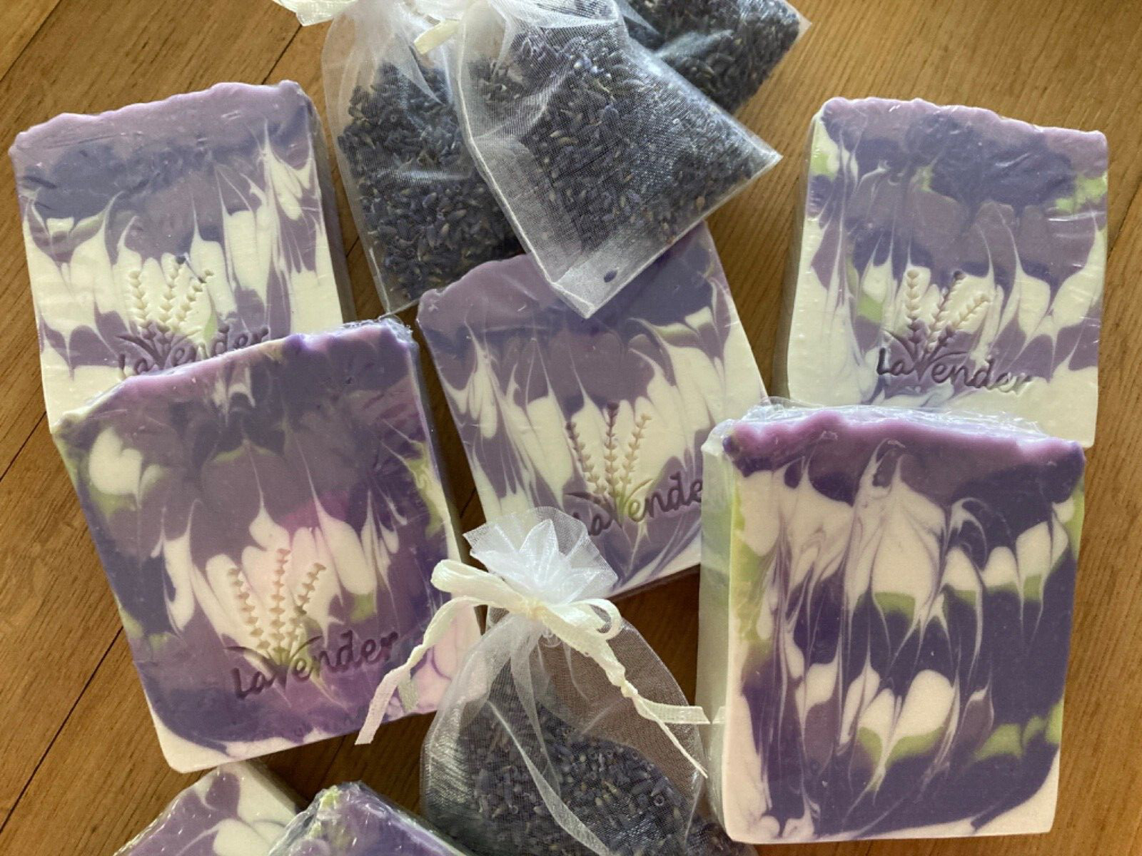 Homemade English Lavender Sage Hand, Body & Face Soap Bars – Lot 5