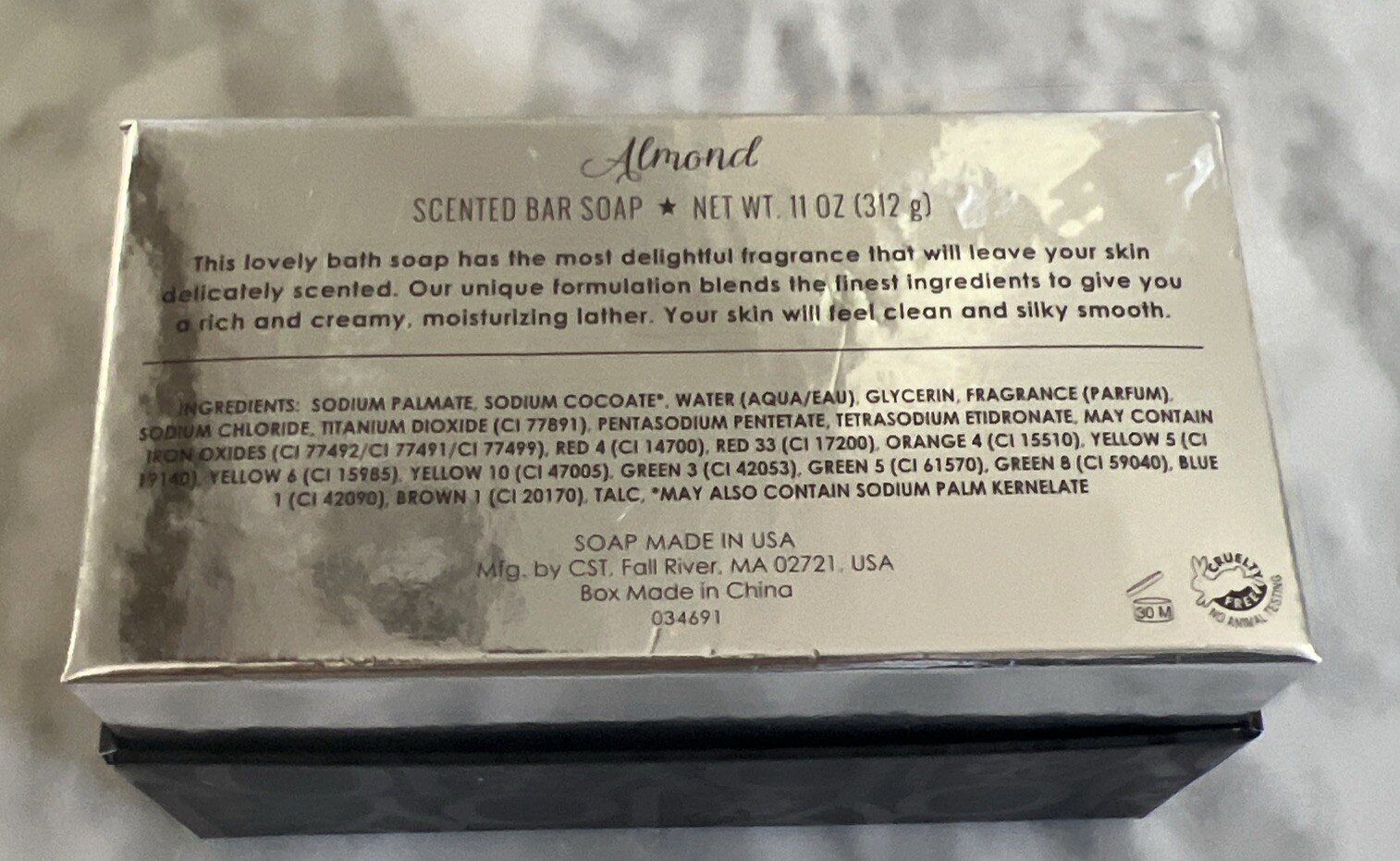Almond Scented Bar Soap 11 Ounces Joy Christmas Box Made In USA Animal Free
