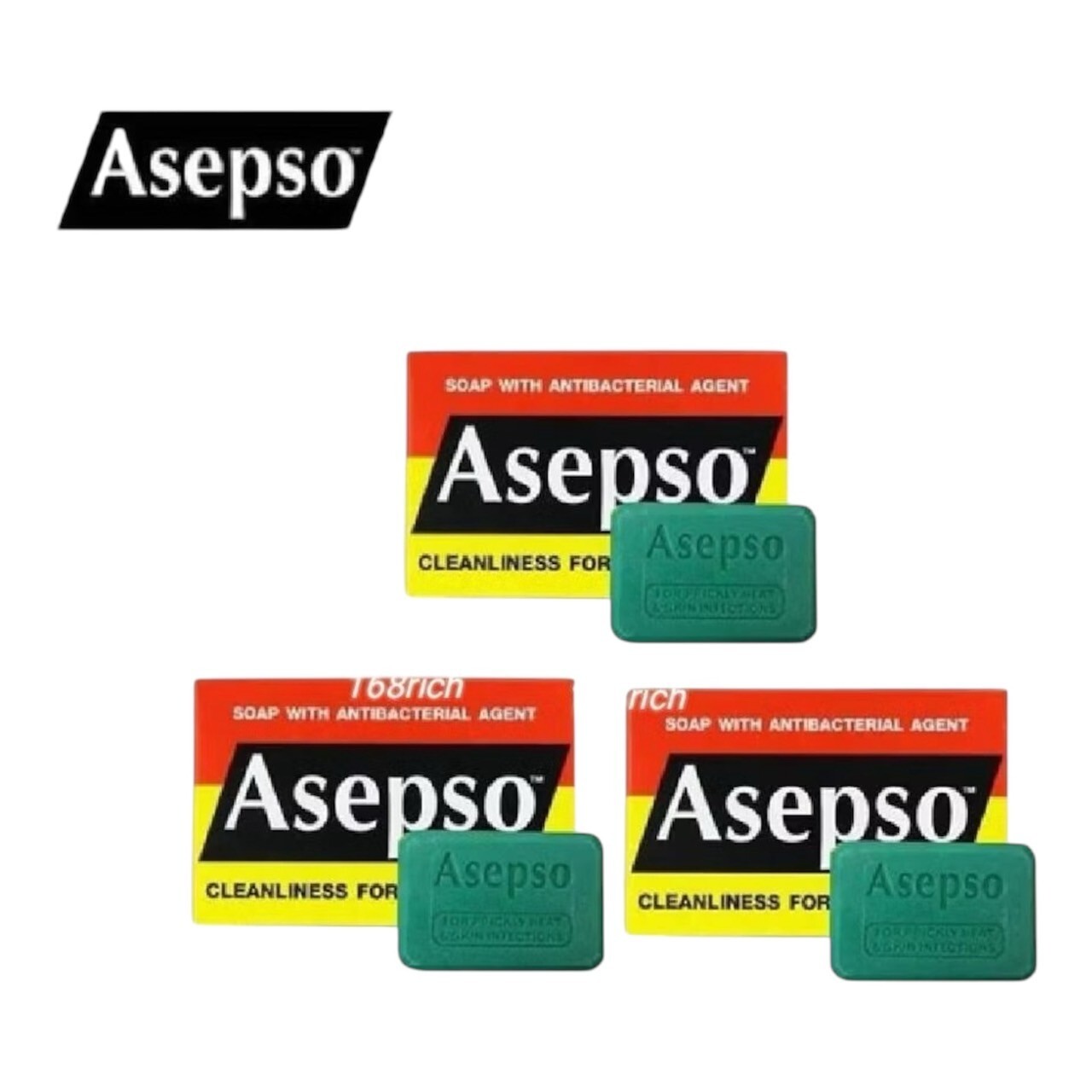 ASEPSO Antiseptic Soap Antibacterial Agent Healthy 80 grams x3