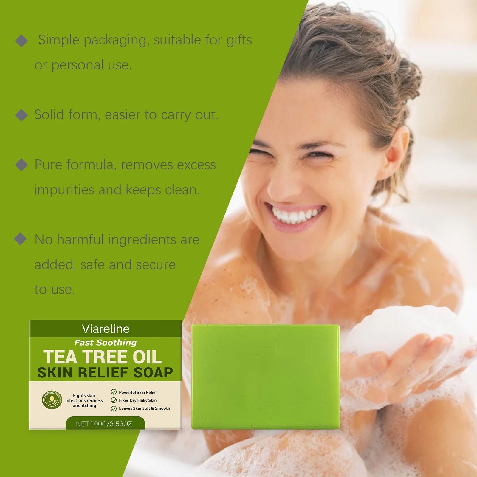 Relief Soap Bar, Loravey Tea Tree Oil Soap,Natural Soaps for Healthy Skin
