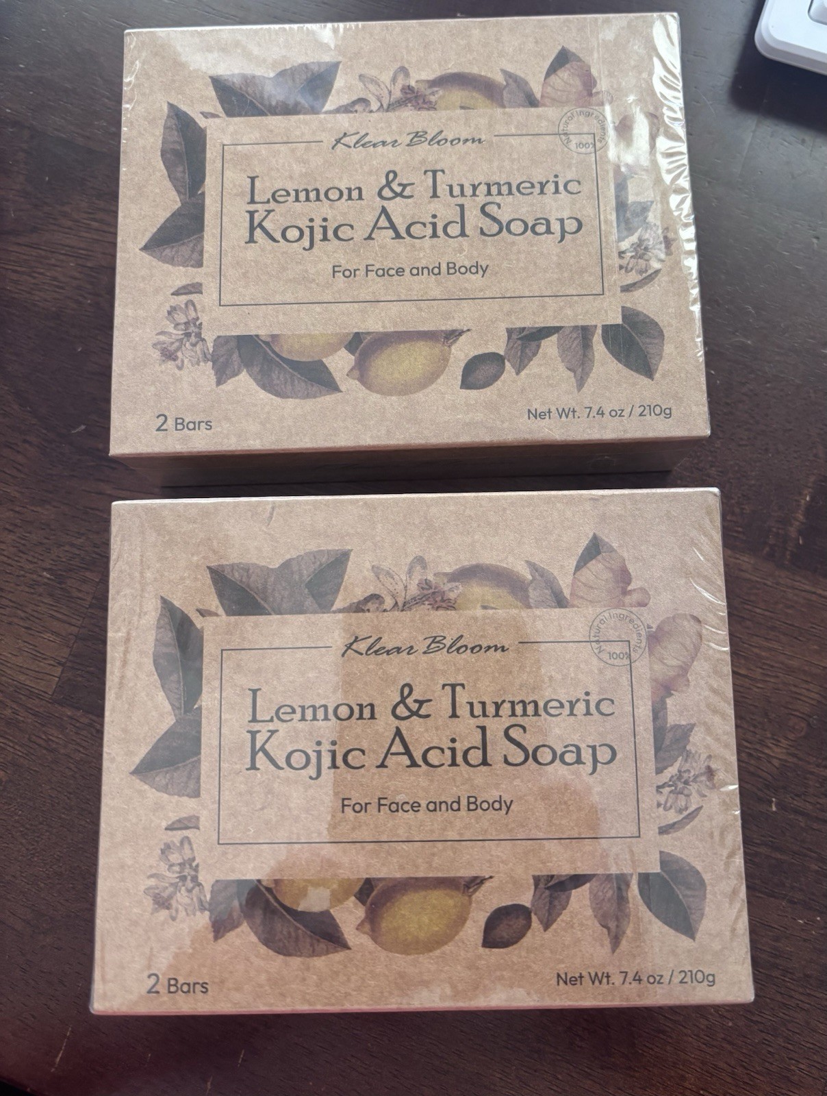 4 Bars Klear Bloom Kojic Acid Soap Turmeric Soap Bar for Dark Spots SEALED
