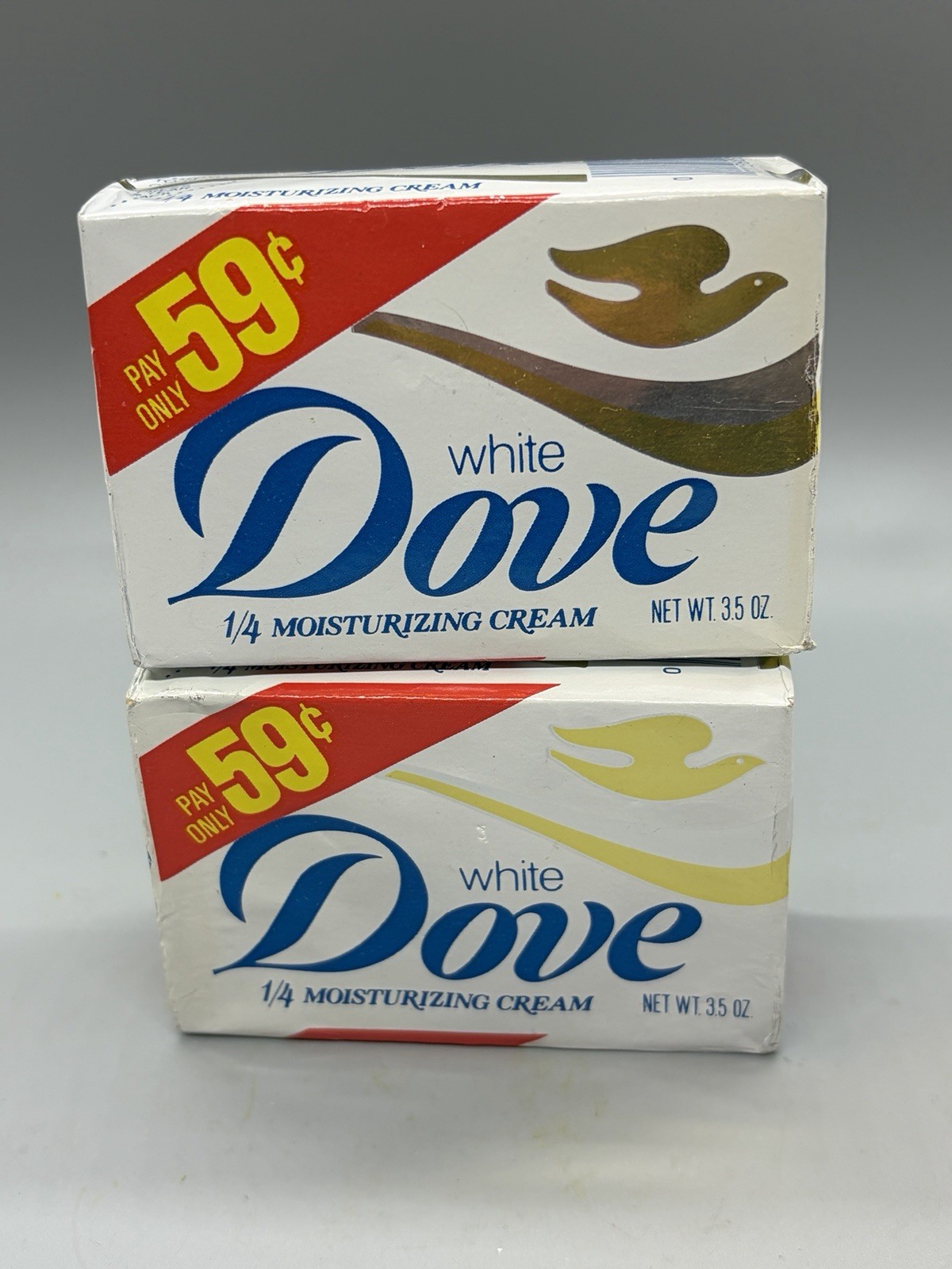 NEW (2) Dove Beauty Bar Soap White Bath Size 3.5 oz Vintage 90s SEALED