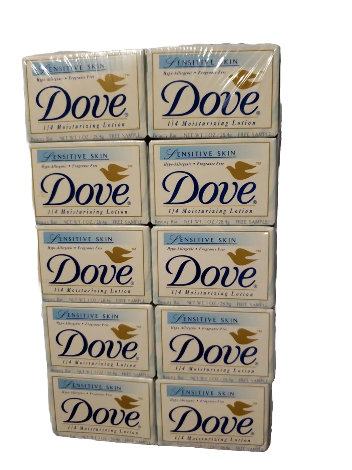 Vintage Dove Sensitive Skin 1/4 Moisturizing Lotion Bar Soap 30 (1 Oz ) Box