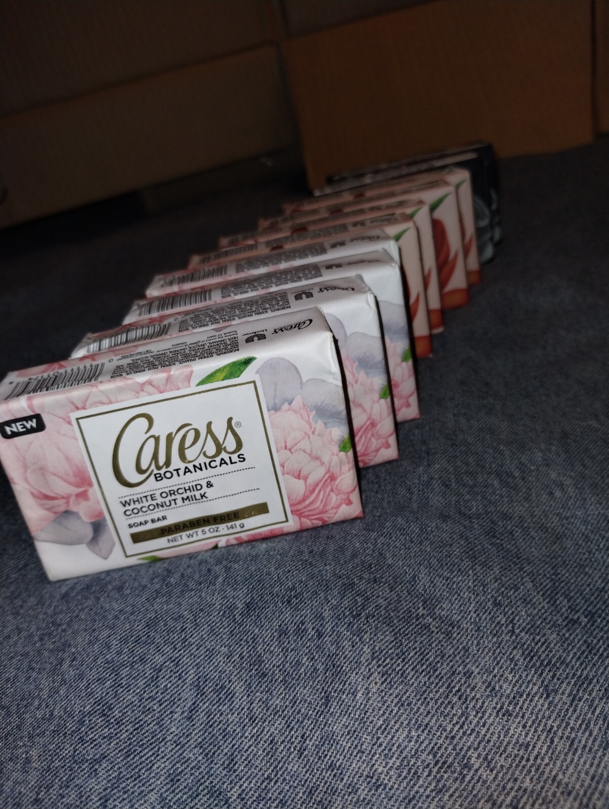 Caress Botanical Soap Bars Lotus Red Clay, Orchid Coconut Milk, Charcoal Rosehip