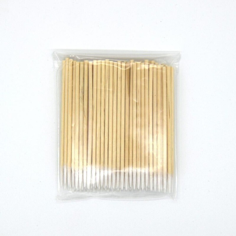 1*100PCS Cotton Swabs Pointed Swab Applicator Q-tips Wooden Sticks Applicator