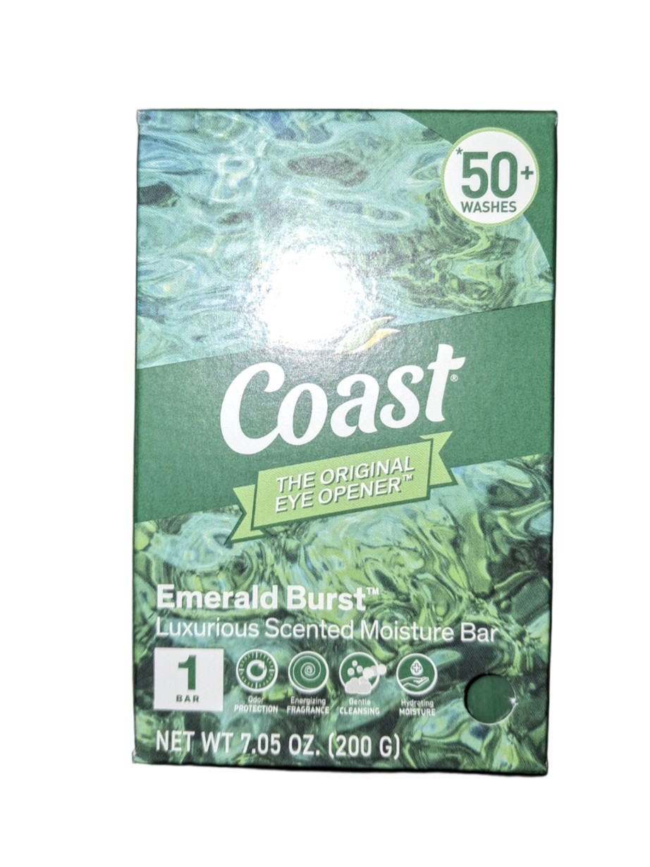 💚 COAST 💚 (7.05 Oz.) 💚🫧 ●EMERALD BURST● 💚🫧 Luxurious Scented Moisture Bar.