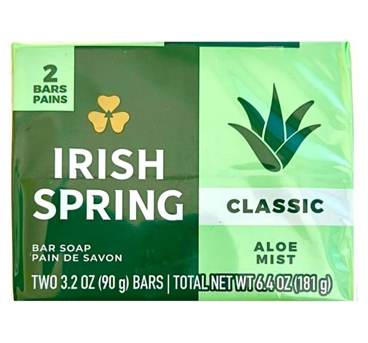 🆕️ IRISH SPRING ☘️(8-BARS) 3.2 Oz. (90g) Bars ●CLASSIC● Aloe Mist Bar Soap🫧.