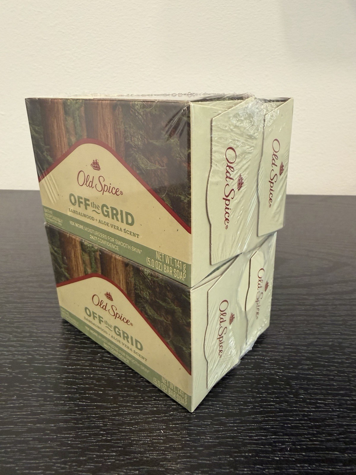 4 PACK Old Spice Off The Grid, Sandalwood & Aloe Vera Bar Soap 5oz