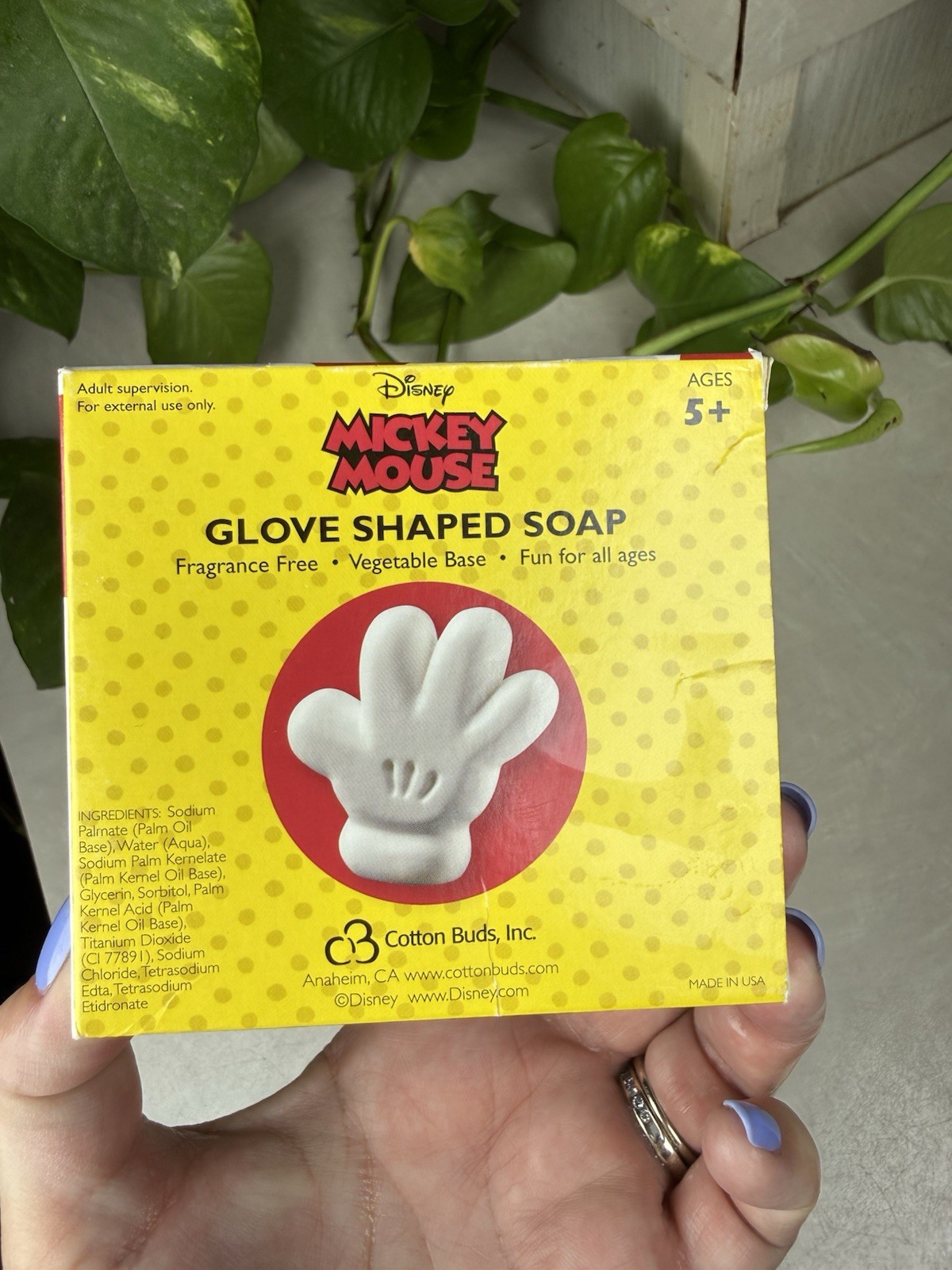 Disney Mickey Mouse White Glove Hand Shaped Soap Fragrance Free NEW in Box