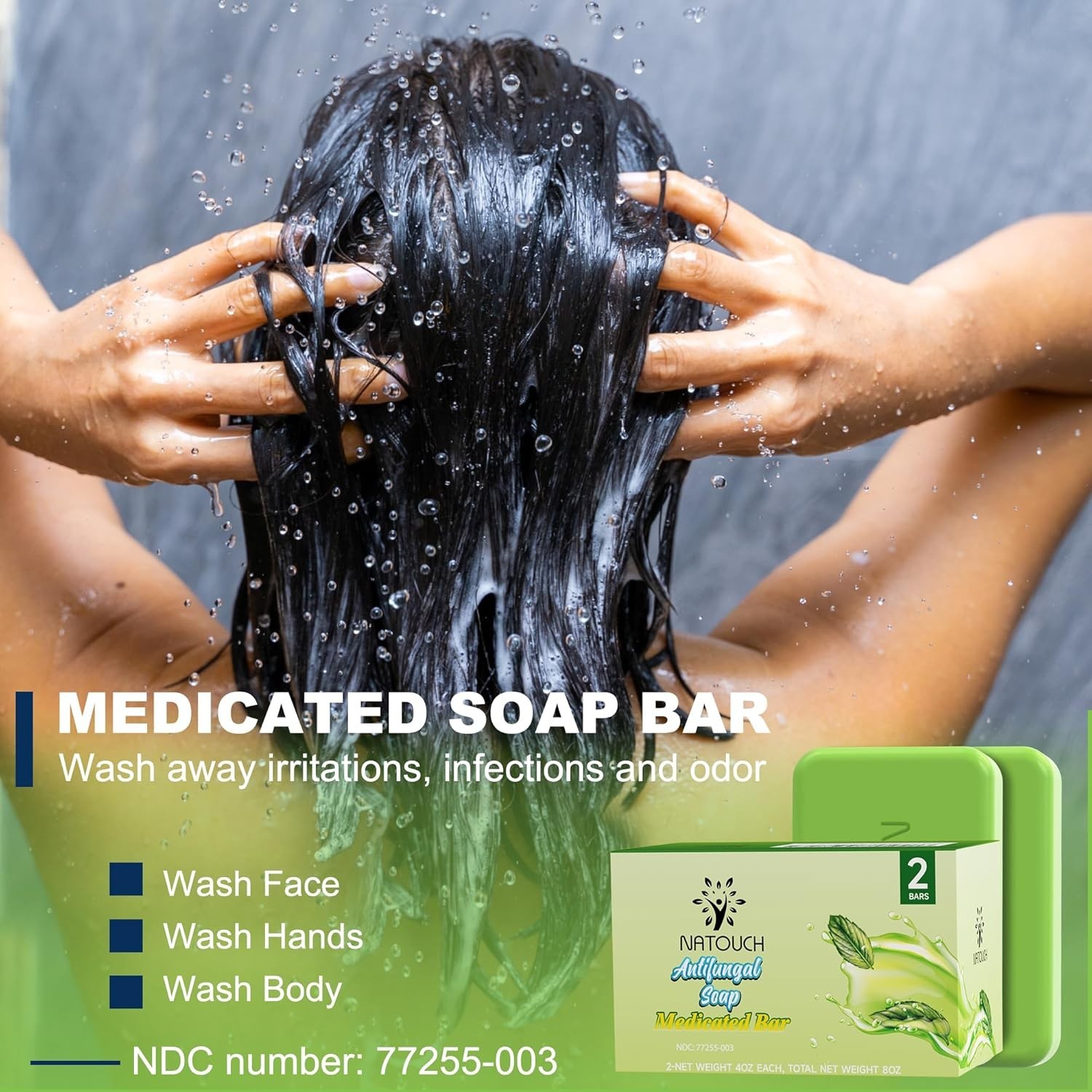 Antifungal Medicated Soap Bar, Athletes Foot Jock Itch Ringworm Yeast Infection