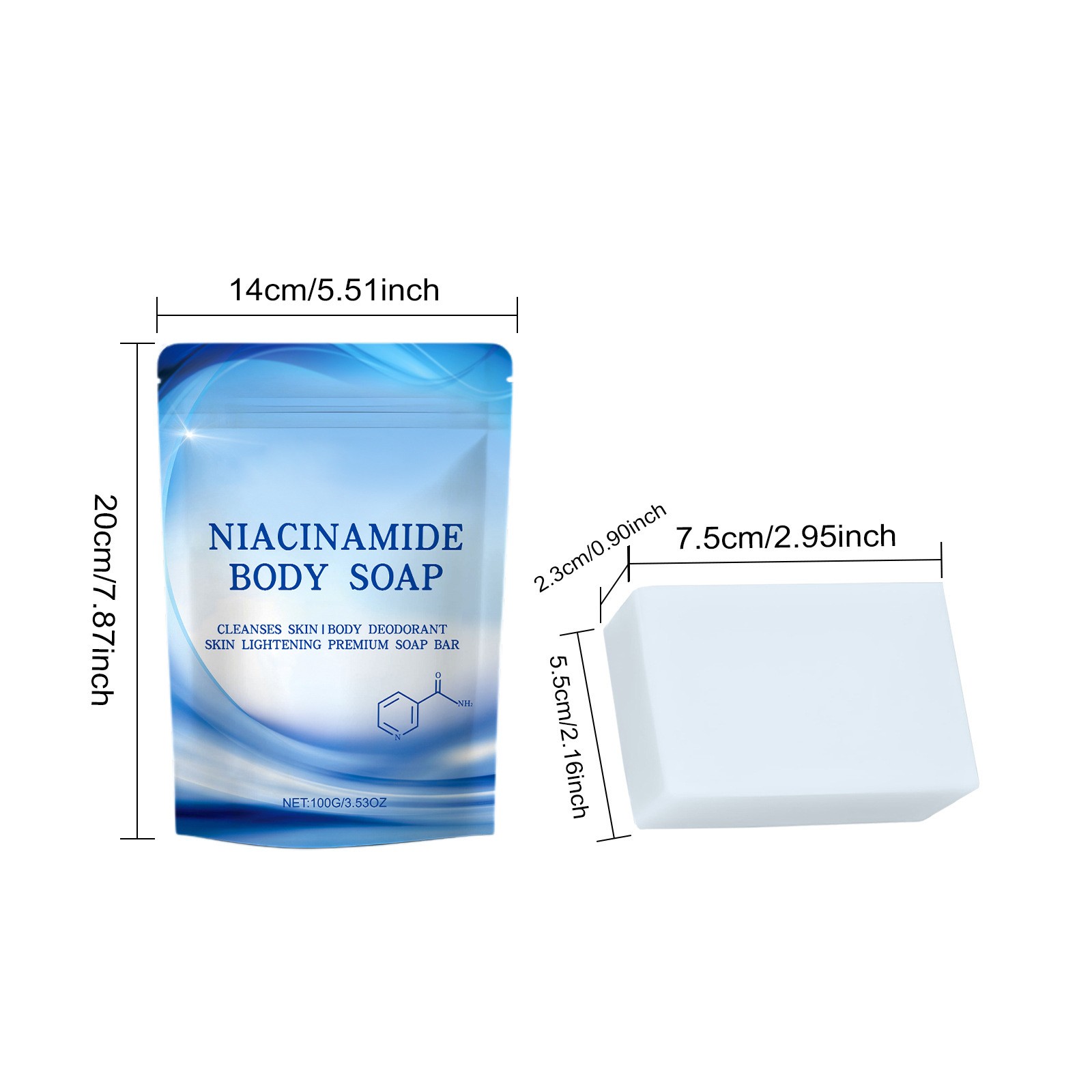 3Pcs Handmade Soap For Daily Use Include 1Pc Soap+1Pc Soap Box+1Pc Foaming Net