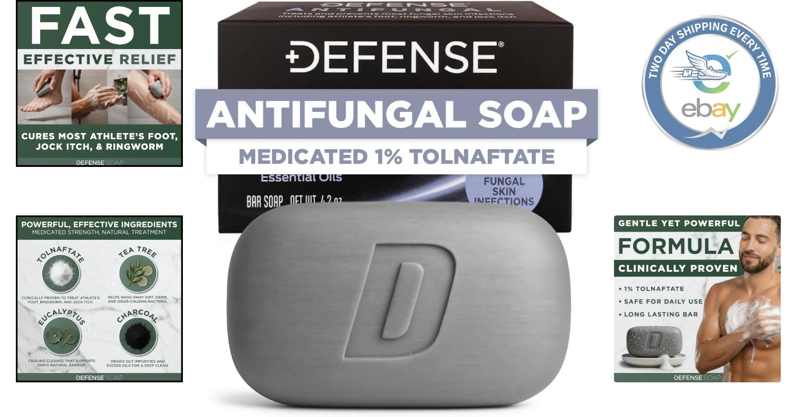 Medicated Antifungal Soap Bar – Effective for Jock Itch & Athlete’s Foot, 4.2oz