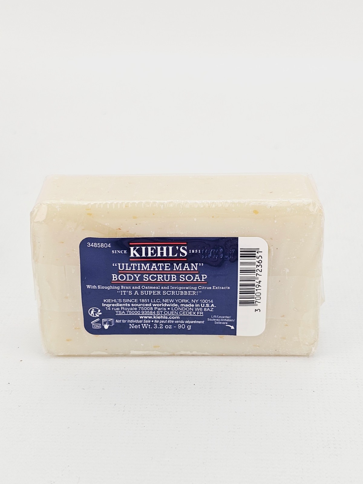 Kiehls Ultimate Man Body Scrub Soap 3.2 oz Lot of 4 Bran Oatmeal Citrus