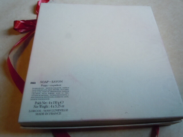 Vintage Savons Coquelicot Four (4) Poppy Soaps in Original Box. NEW OLD STOCK!