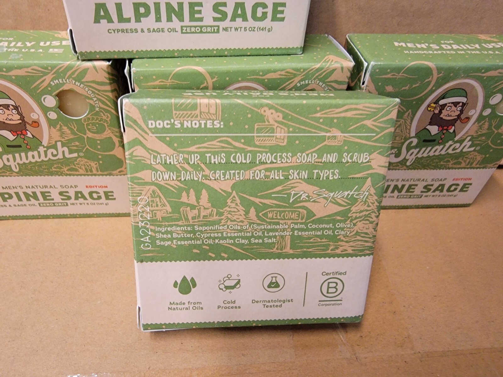 Lot Of 5 Bars – DR. Squatch Alpine Sage Limited Edition Zero Grit Soap 5oz NEW