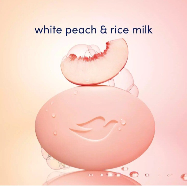 🆕 DOVE 3.75 Oz (106g) BAR •REBALANCING• 🍑 White Peach & Rice Milk Beauty Bars.