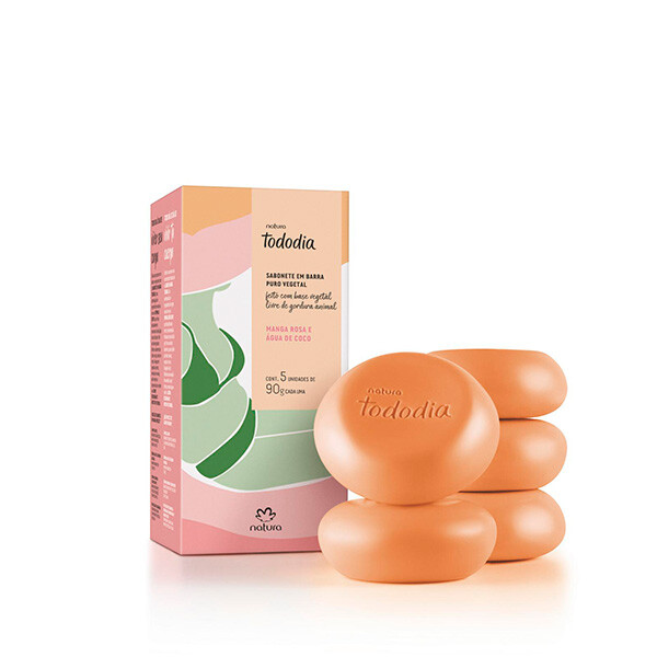 NATURA TODODIA SOAP X5 VARIOUS SCENTS COCOA, PECAN NUT, RED FRUITS, MANGO, LEMON