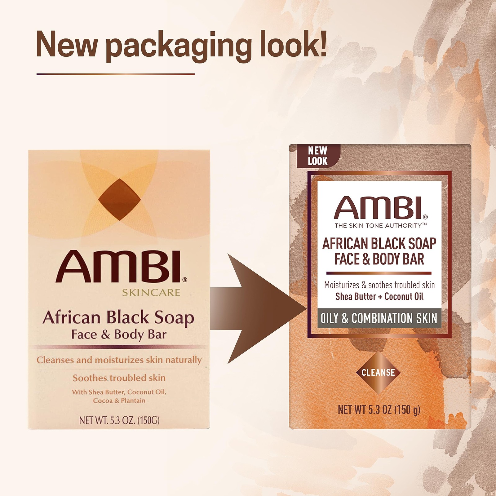 Ambi African Black Soap Face & Body Bar, Cleans 5.3 Fl Oz (Pack of 1),