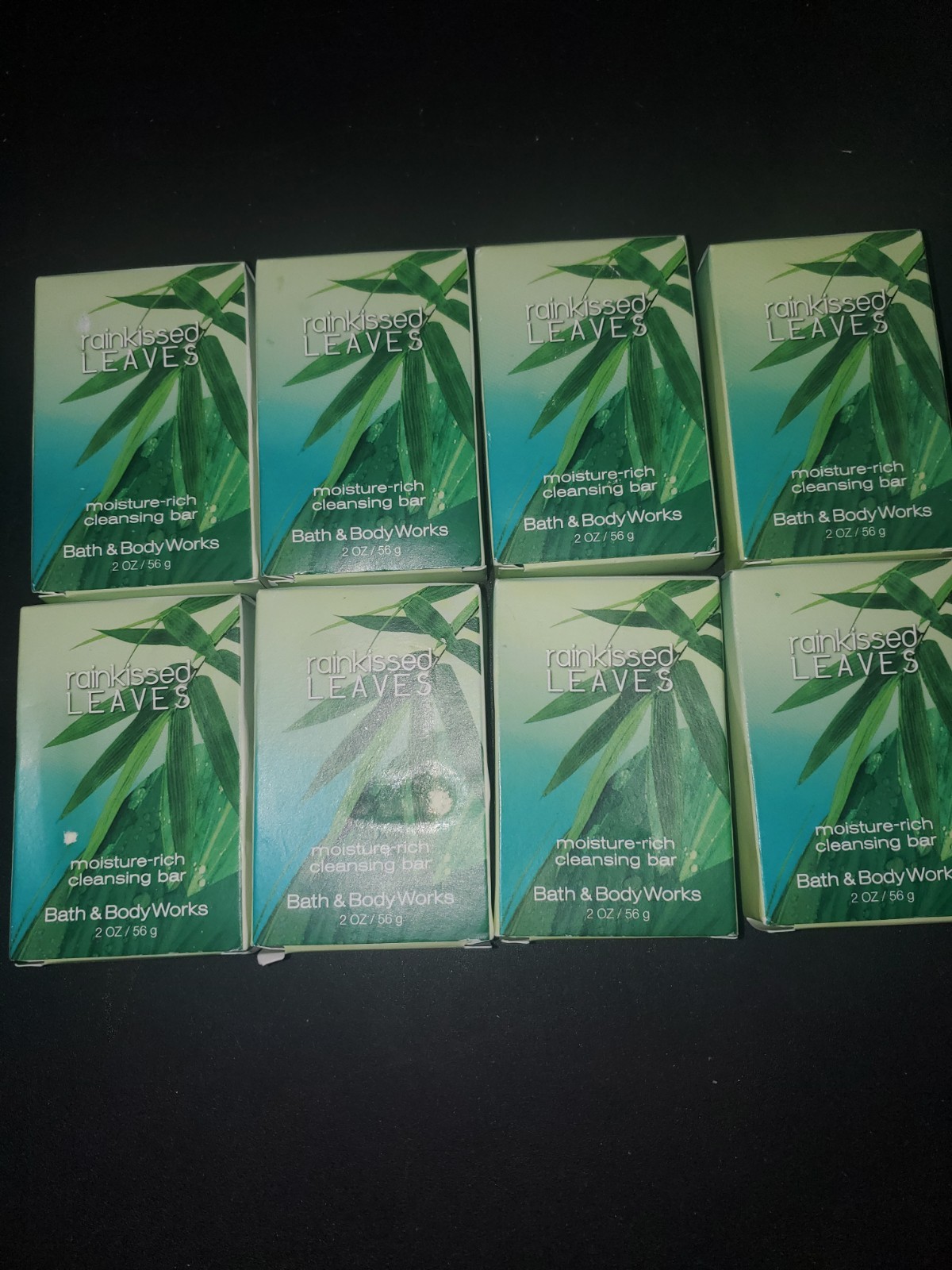 Bath & Body Works Rainkissed Leaves Moisture-Rich Cleansing Bars Soap 8 Pc
