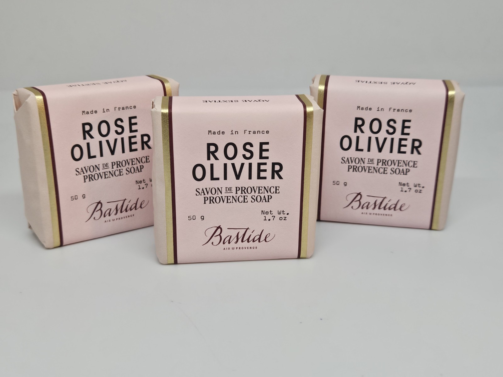 Bastide ROSE OLIVIER Savon De Provence Soap 1.7oz Travel Size (3 Pack)