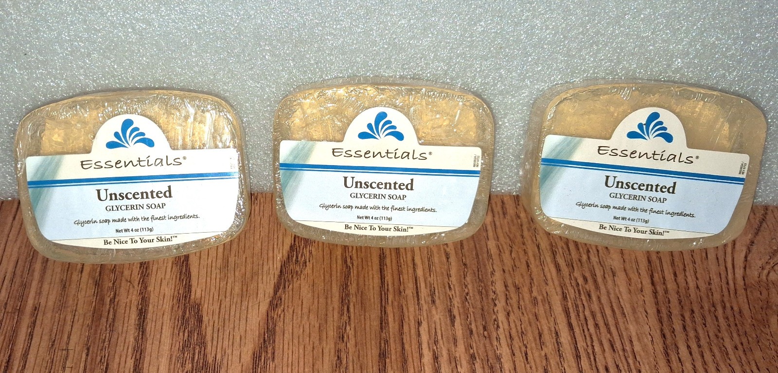 Essentials by Clearly Natural Glycerin Bar Soap Unscented Lot of 3 Each 4 Oz New