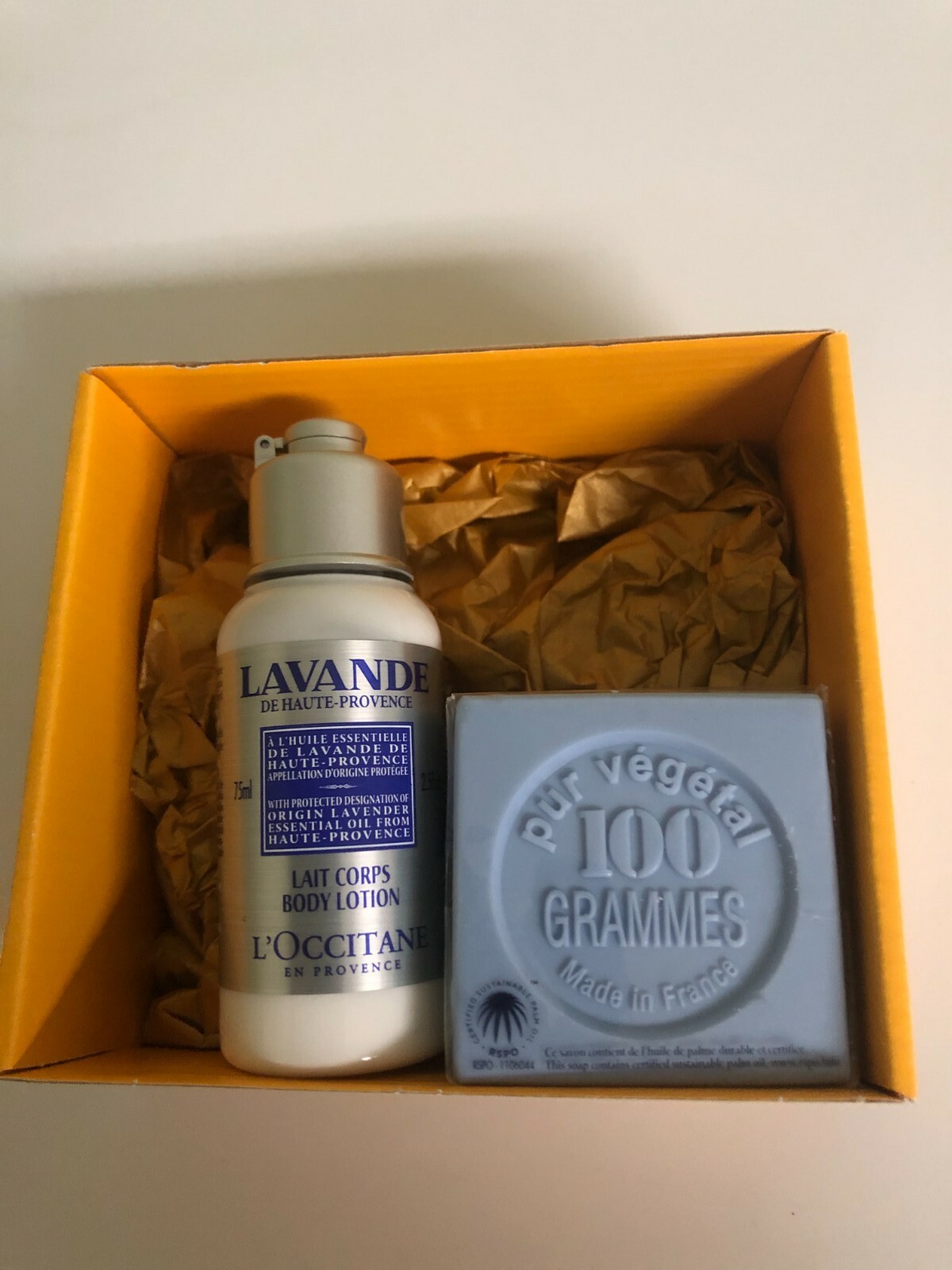 L’Occitane Savon Bon Mere Marcelle  Soap 100 grams Sealed &  Lotion 2.5 fl oz. 