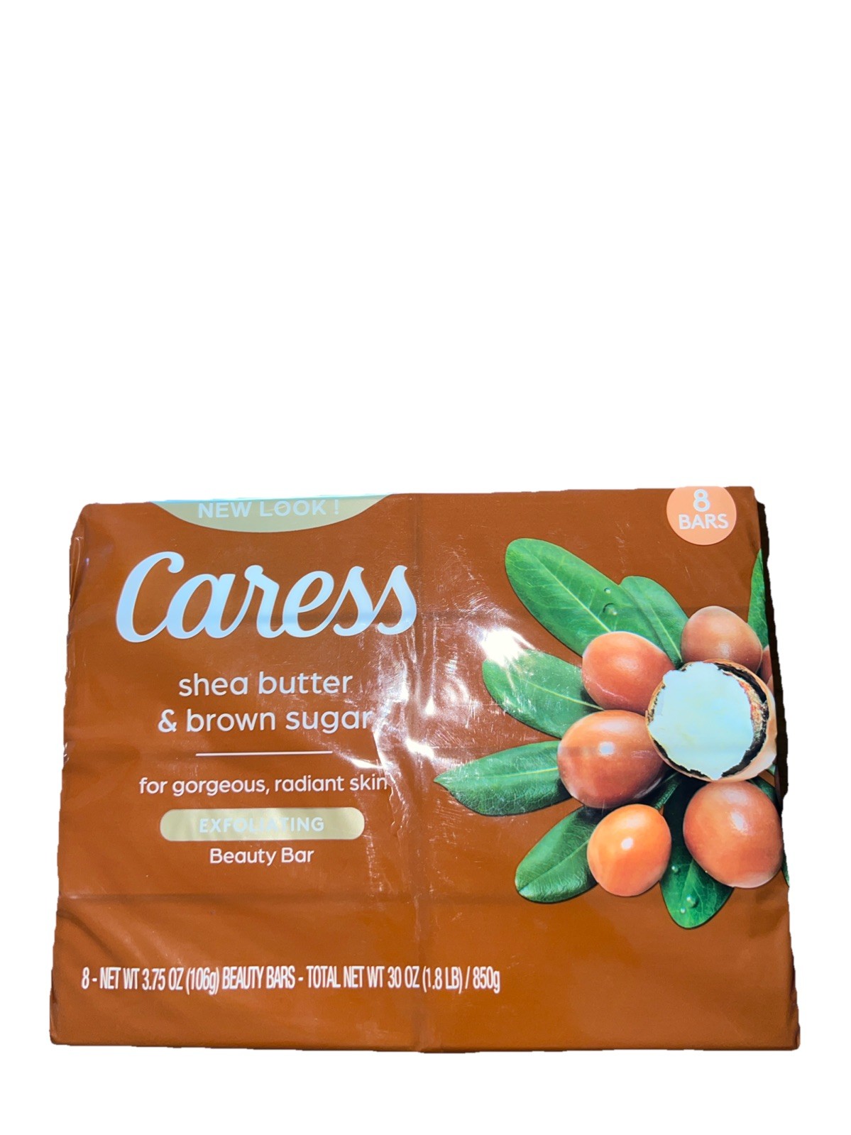 CARESS Bar Soap SHEA BUTTER & BROWN SUGAR 8pk 3.75oz Bars