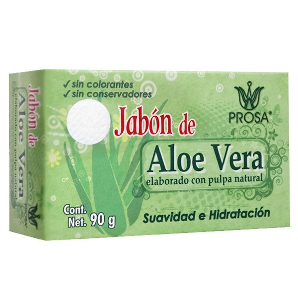 PROSA Jabón Aloe Vera Bar Soap Smoothes and Moisturizes the Skin 90 g