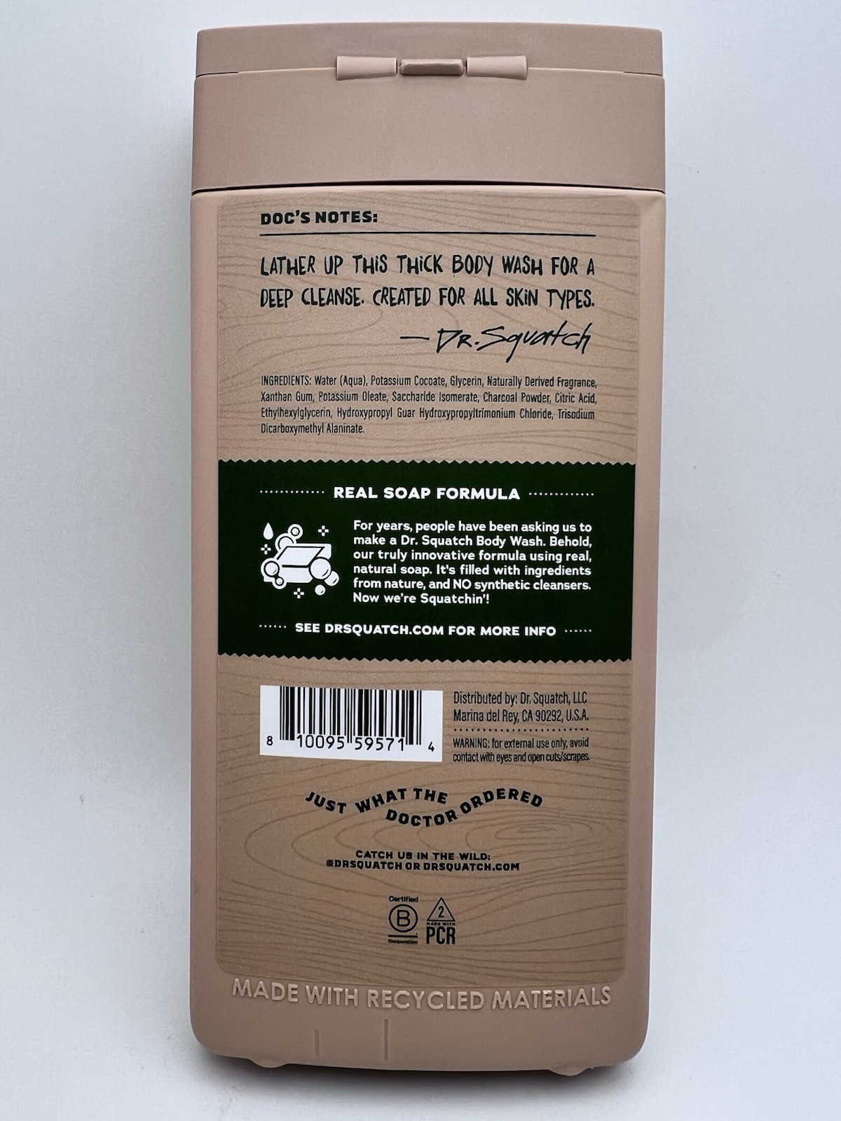 Dr. Squatch Men’s Natural Body Wash Pine Tar 14 Fl Oz