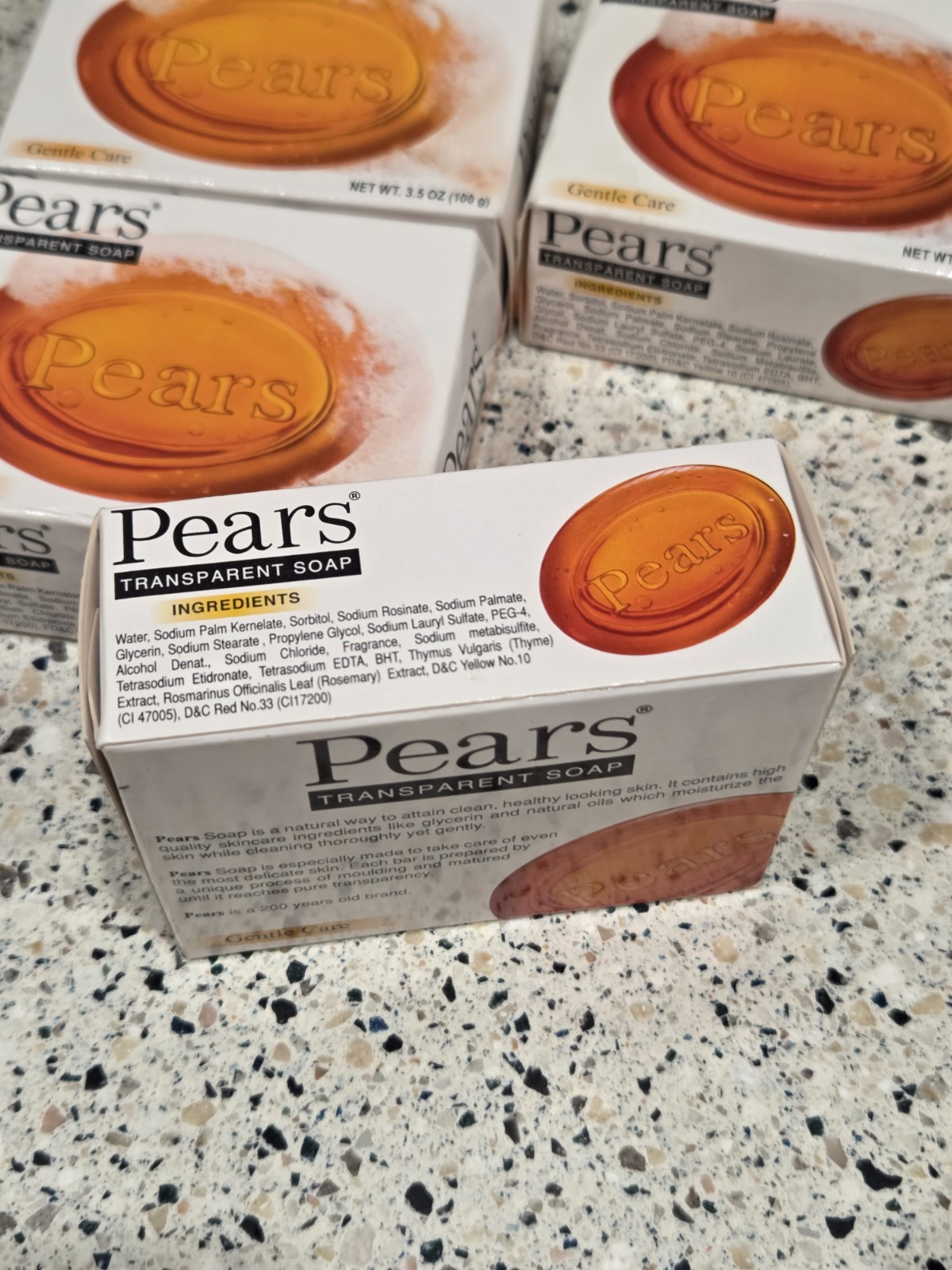 SET OF 4 Pears Transparent Glycerin Bar Soap 3.53 Oz Each ORANGE COLOR