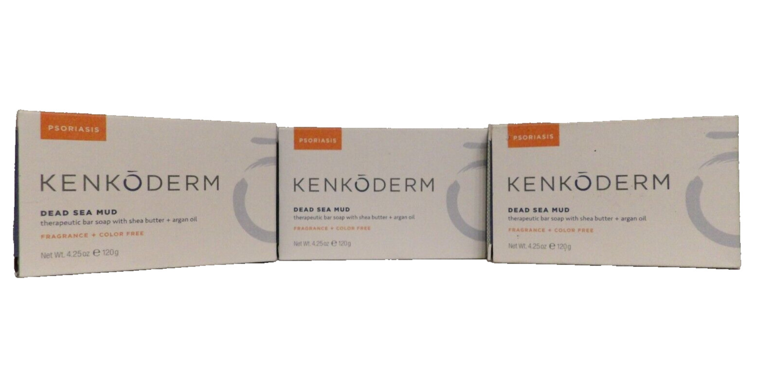 (3) Kenkoderm Psoriasis Dead Sea Mud Soap with Argan Oil & Shea Butter FREE SHIP