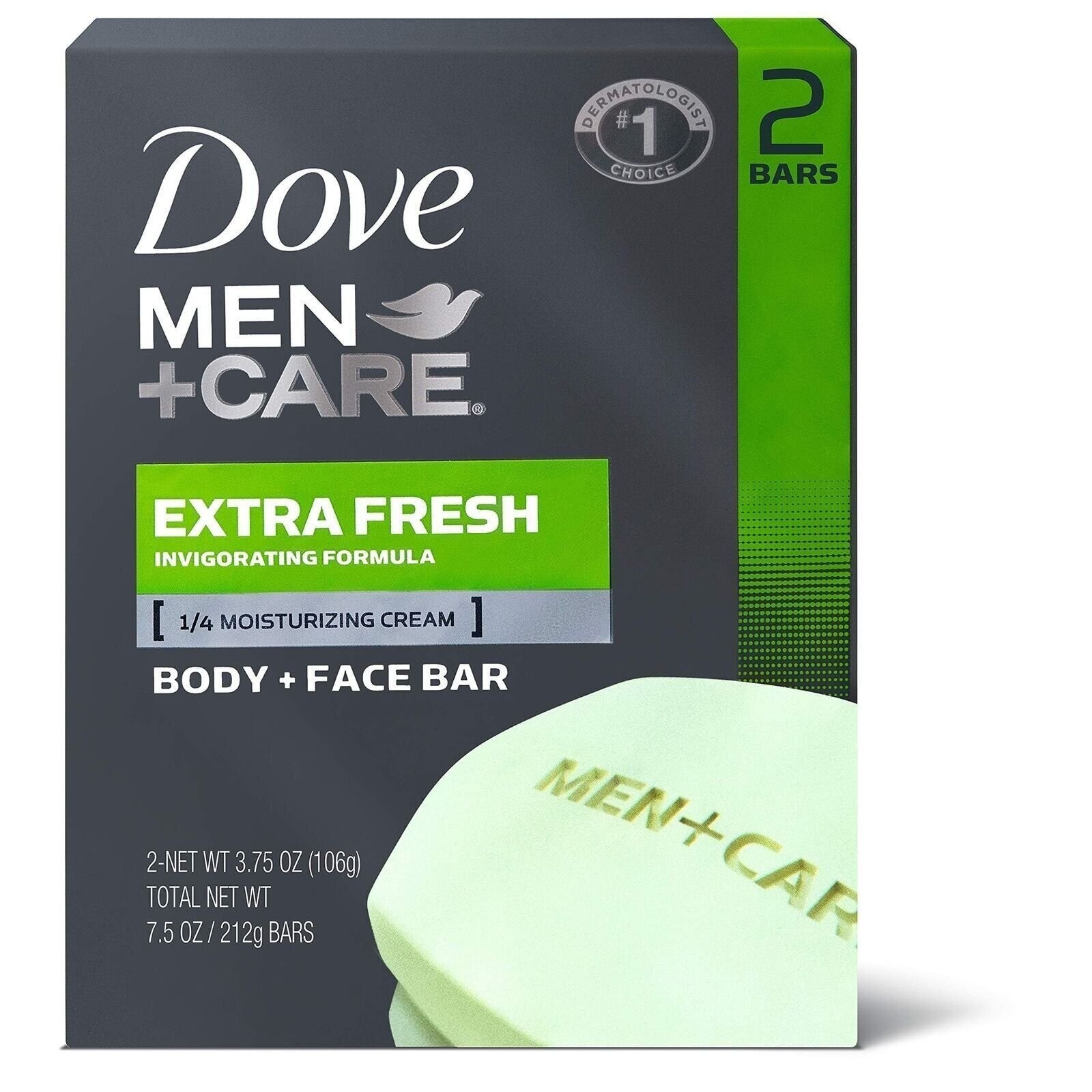 Dove men plus care extra fresh body and face bath bar – 2 ea