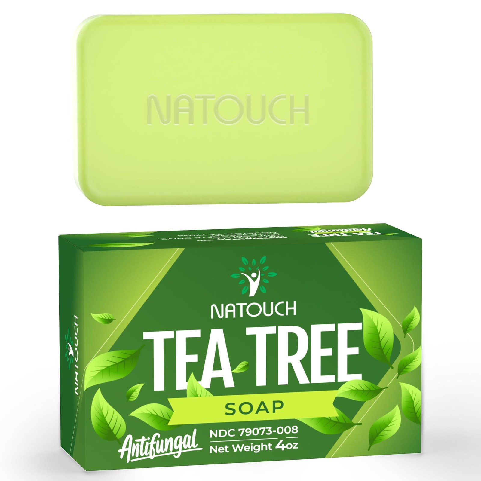Medicated Soap Bar, Tea Tree Bar Soap for Face & Body Acne, Athlete’s Foot, J…