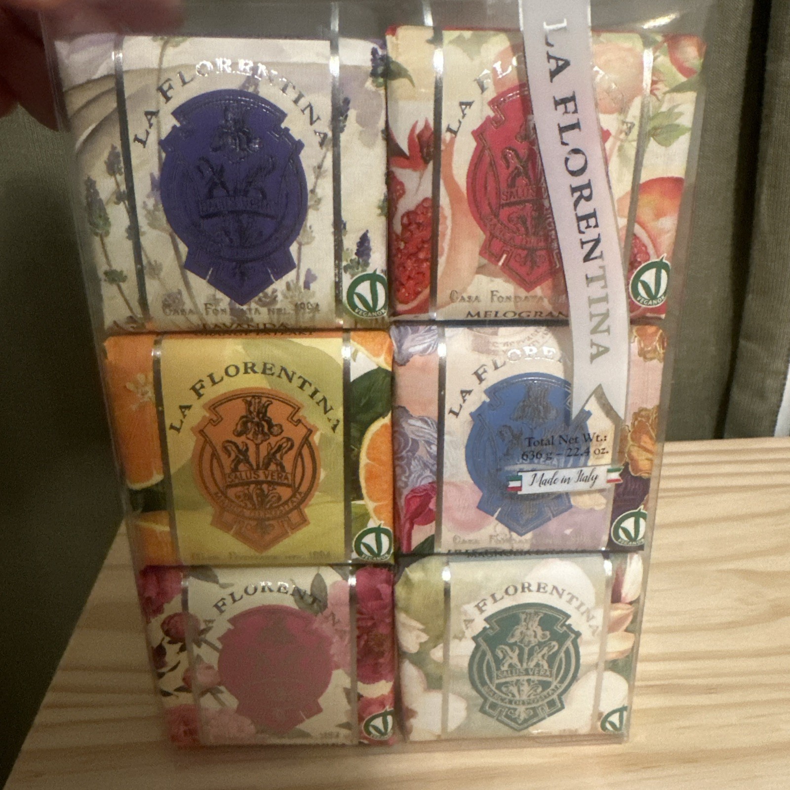 LA FLORENTINA Italian Soap Set 6pcs x 3.7 Oz Each Assorted Lavender, Iris,…