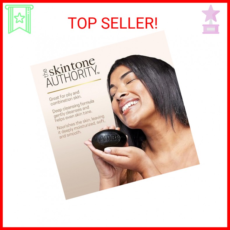 Ambi African Black Soap Face & Body Bar, Cleans and Nourishes Skin, Rinses Clear