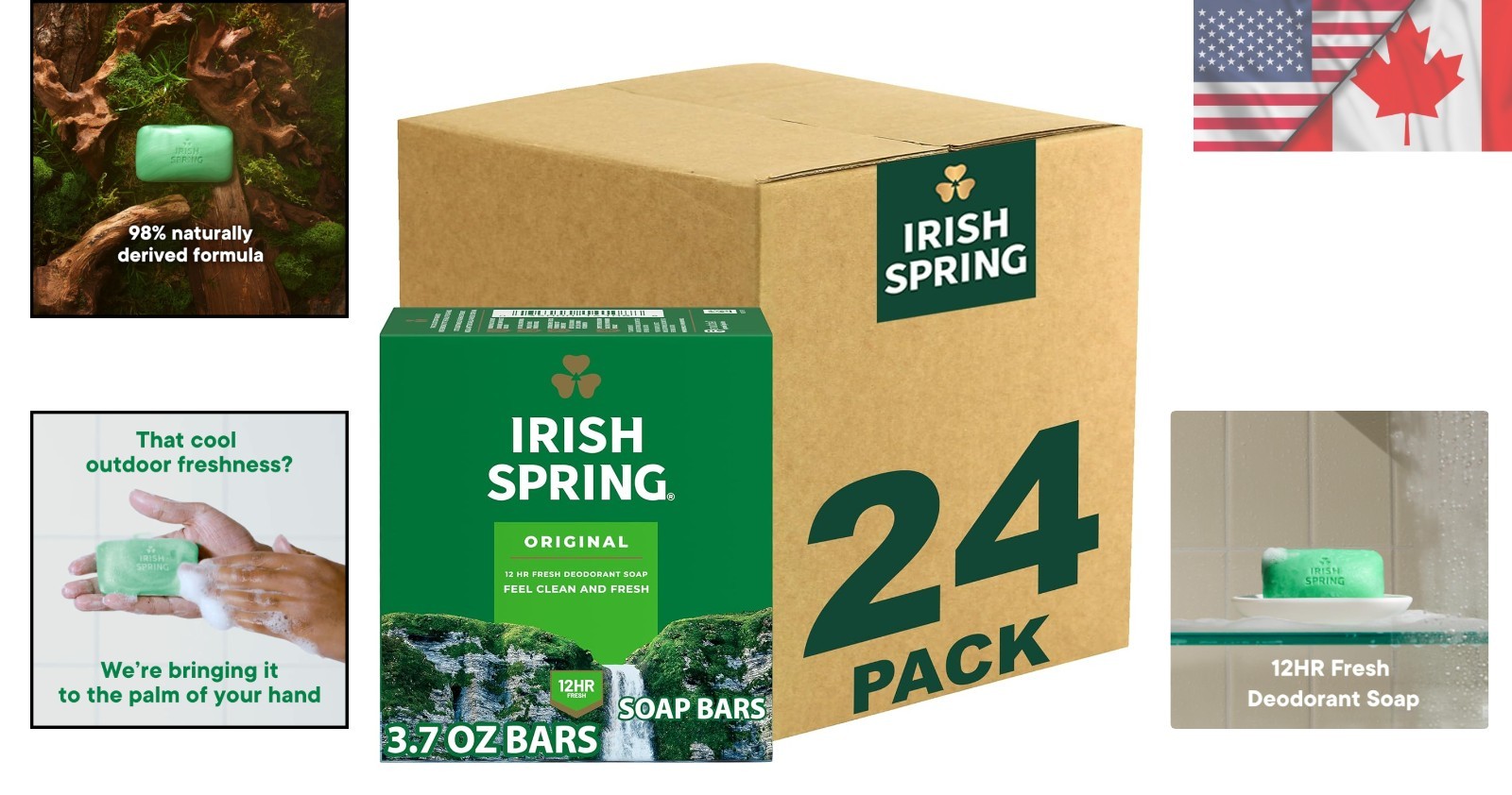 Clean Men’s Bar Soap – 12-Hour Freshness, 3.7 Ounce Pack of 24