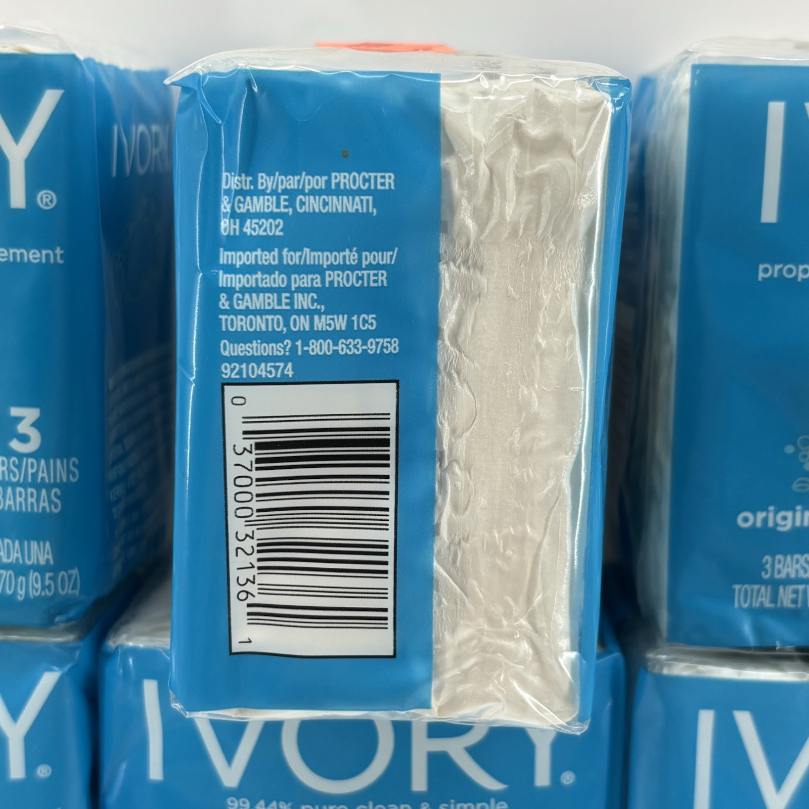 Ivory Original Bar Soap Lot of 18 Bars 6 Packs x 3 Bars 3.1 oz Each 99.44% Pure
