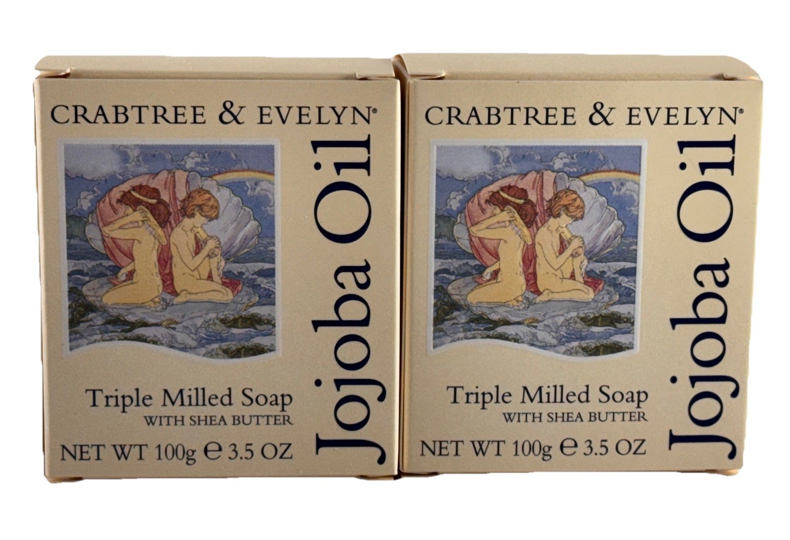 X2 Crabtree Evelyn Triple Milled Soap Jojoba Oil Shea Butter 3.5 OZ New & Rare!