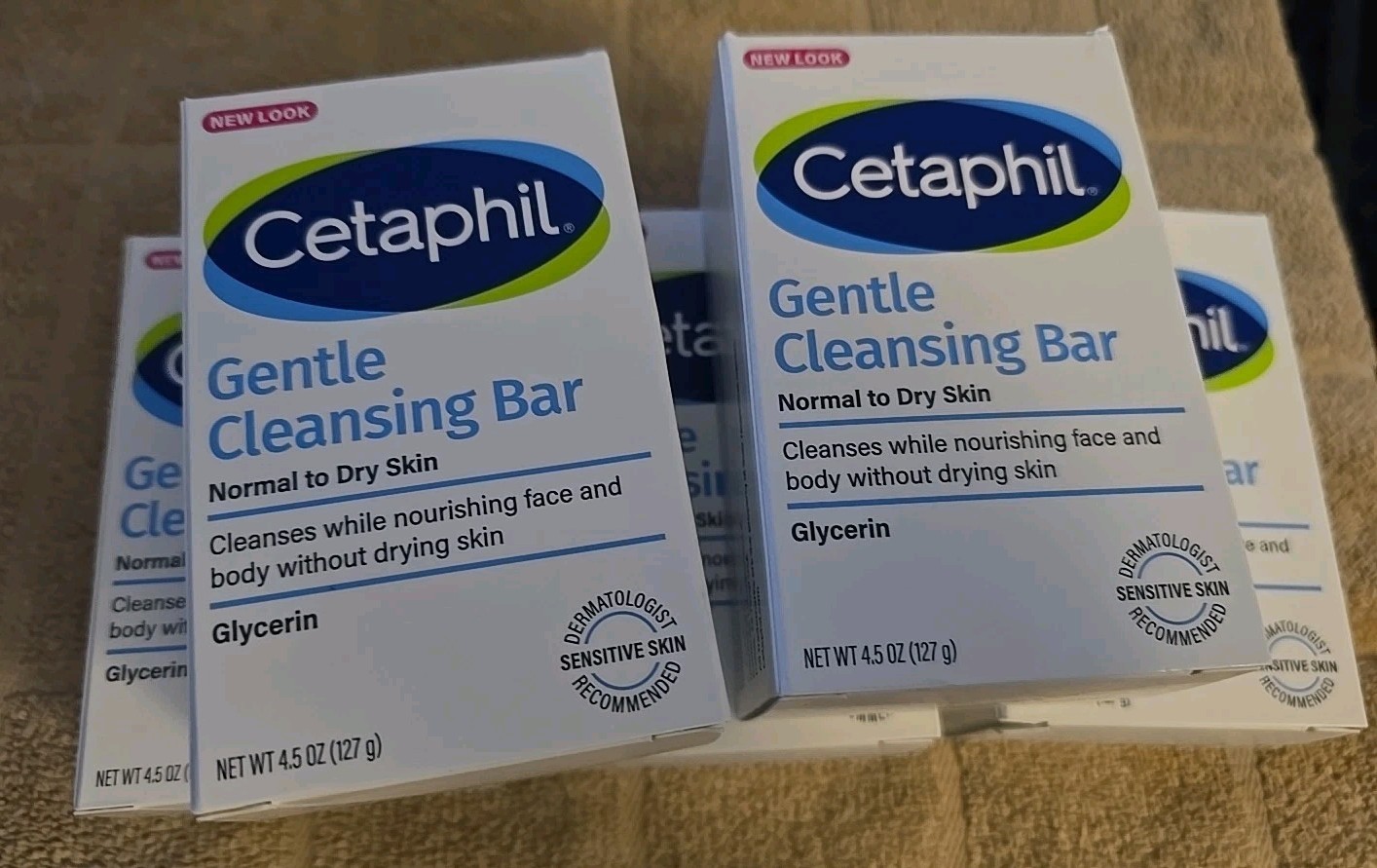 5 Pc CETAPHIL Gentle Cleansing Bar for Dry Sensitive Skin 4.5 oz (L5)
