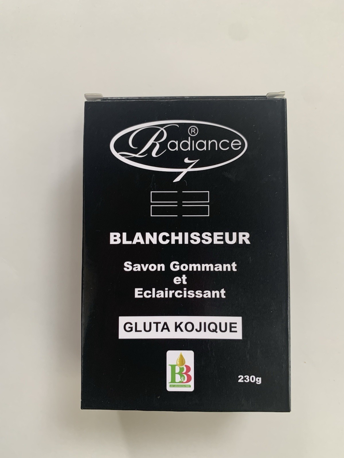 RADIANCE 7 BLANCHISSEUR EXFOLIATING AND LIGHTENING SOAP GLUTA KOJIC 230G 1PACK
