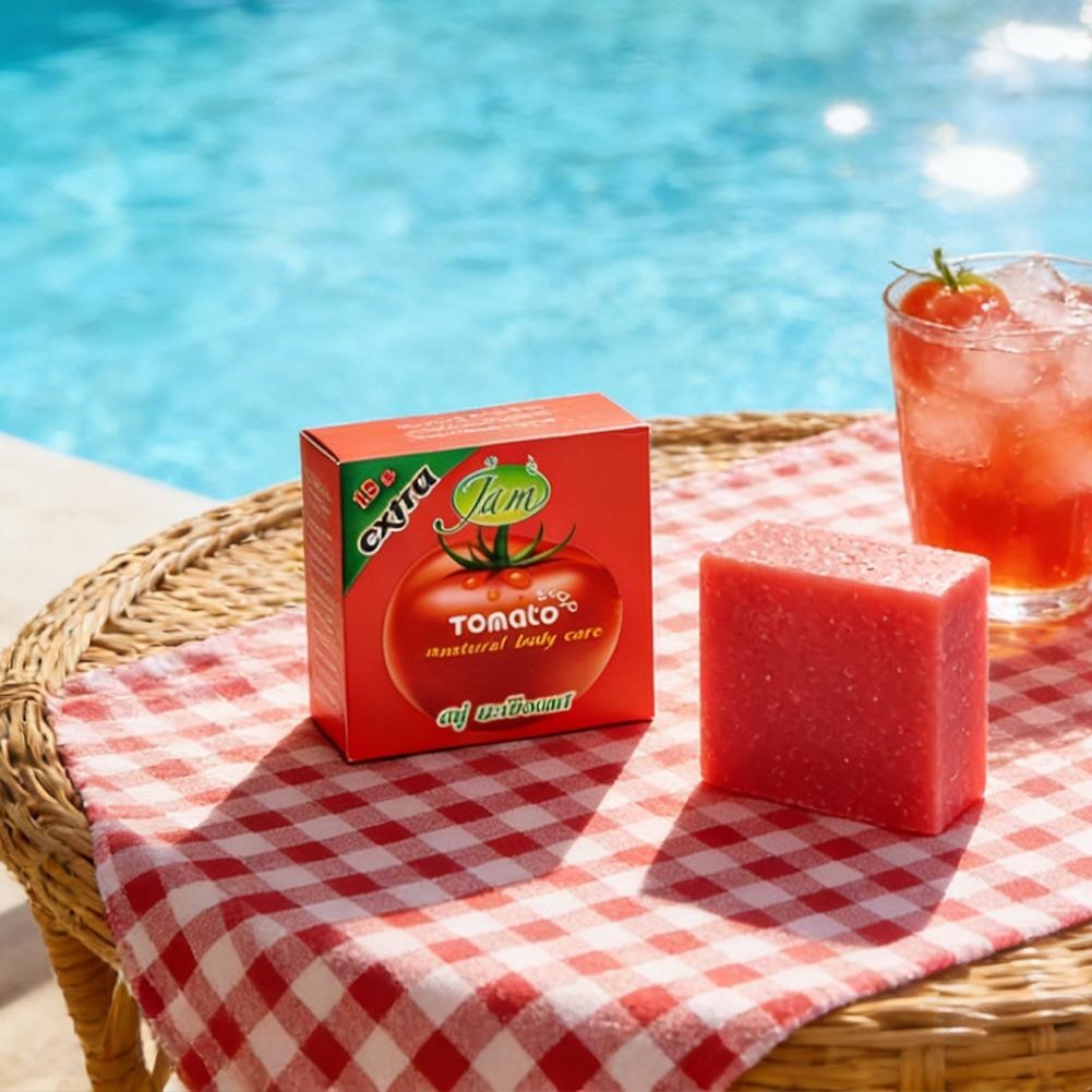 Jam Thailand Tomato Soap 65g Natural Ingredients Cleansing Body For I7L5