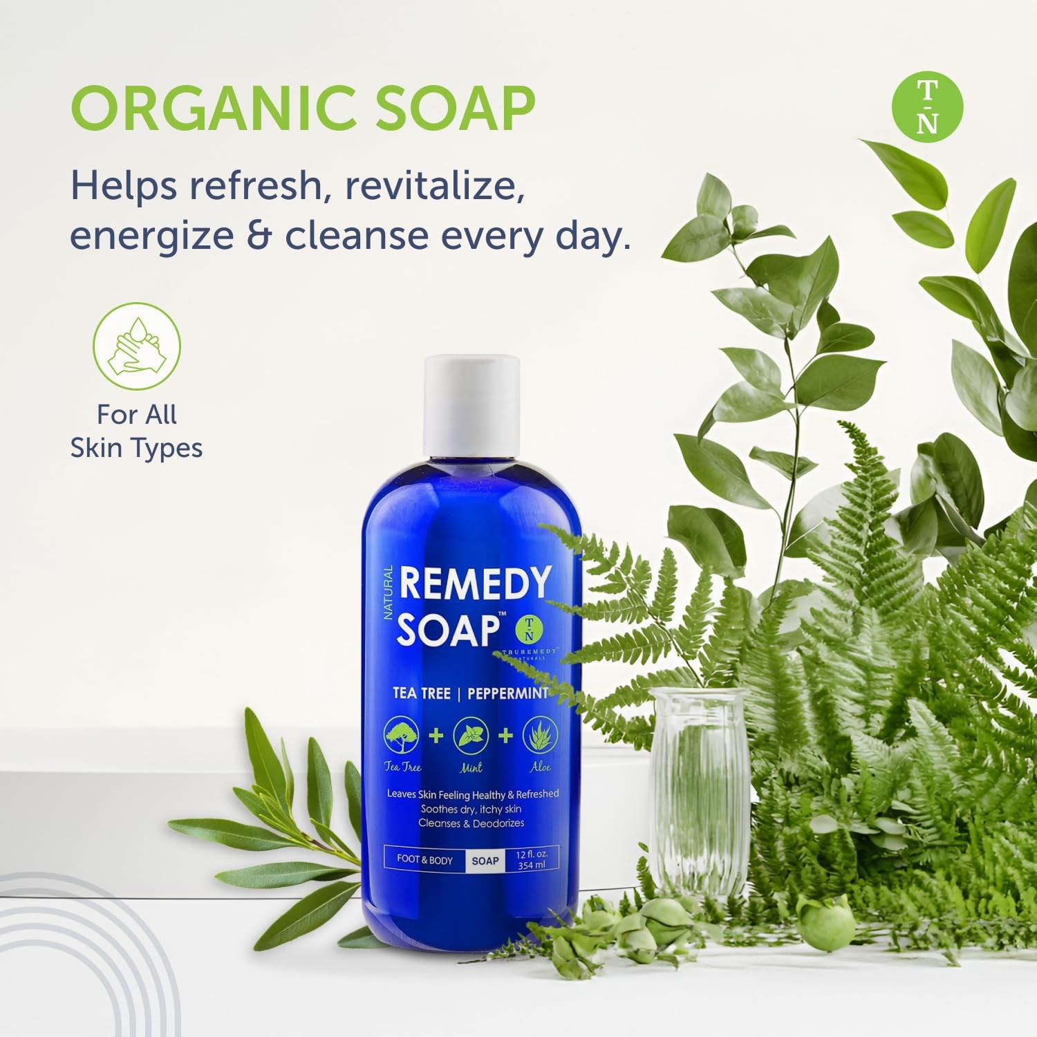 Remedy Soap Tea Tree Oil Body Wash, Helps Body Odor, Athlete’s Foot, Jock